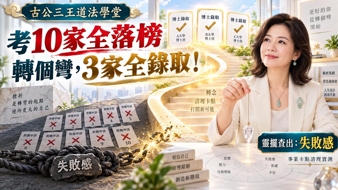 23 考10家教师全部落选，考3家博士却全部录取！灵摆查出影响事业的“失败感